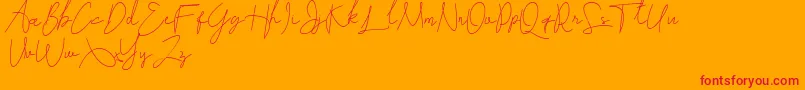 フォントSoulter – オレンジの背景に赤い文字