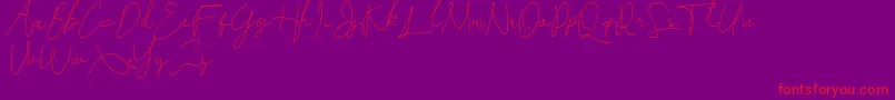 Soulter-Schriftart – Rote Schriften auf violettem Hintergrund