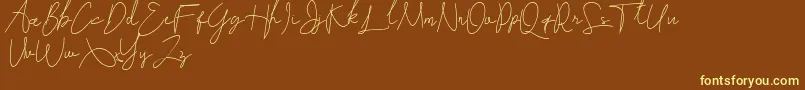 Soulter Font – Yellow Fonts on Brown Background