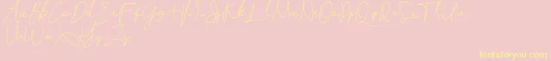 Soulter Font – Yellow Fonts on Pink Background