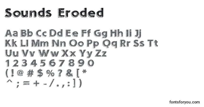 Шрифт Sounds  Eroded – алфавит, цифры, специальные символы