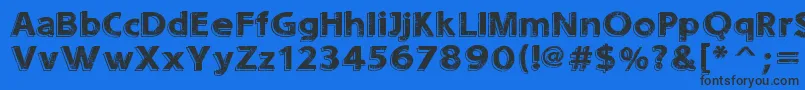 Шрифт Sounds  Eroded – чёрные шрифты на синем фоне