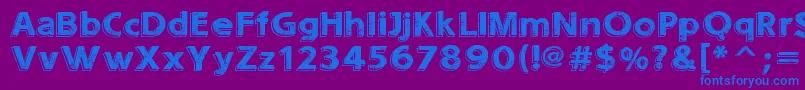フォントSounds  Eroded – 紫色の背景に青い文字