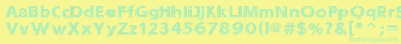 フォントSounds  Eroded – 黄色い背景に緑の文字