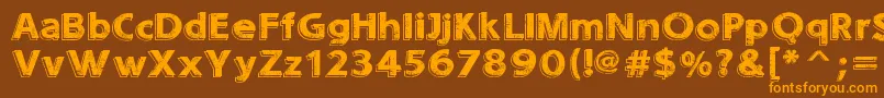 Sounds  Eroded-Schriftart – Orangefarbene Schriften auf braunem Hintergrund