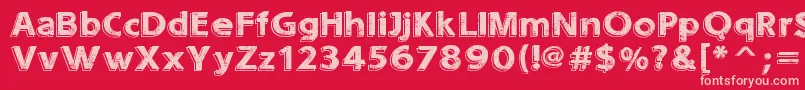 Sounds  Eroded Font – Pink Fonts on Red Background