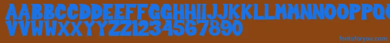 Sour Crunch Font – Blue Fonts on Brown Background