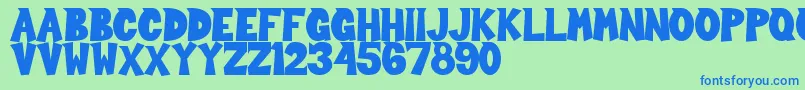 Sour Crunch Font – Blue Fonts on Green Background
