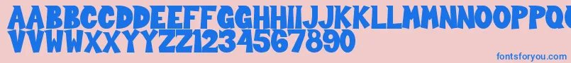 Sour Crunch Font – Blue Fonts on Pink Background