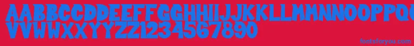 Sour Crunch Font – Blue Fonts on Red Background