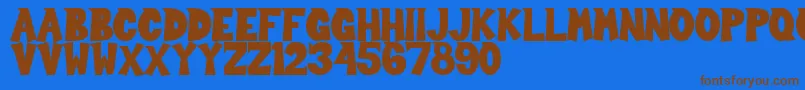 Sour Crunch Font – Brown Fonts on Blue Background