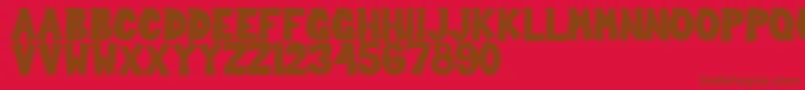 Sour Crunch Font – Brown Fonts on Red Background