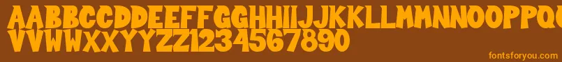 Sour Crunch Font – Orange Fonts on Brown Background