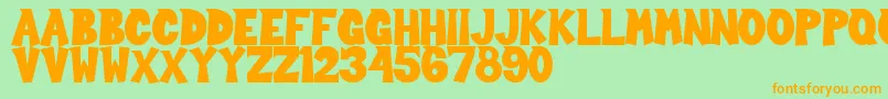 Sour Crunch Font – Orange Fonts on Green Background
