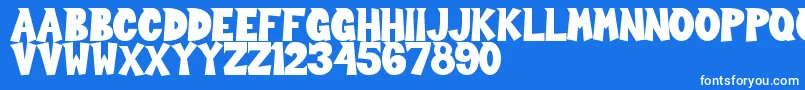 Sour Crunch Font – White Fonts on Blue Background