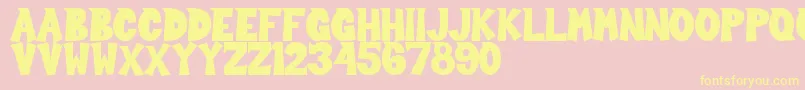 Sour Crunch Font – Yellow Fonts on Pink Background