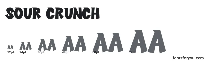 Размеры шрифта Sour Crunch