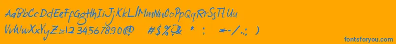 South Baggreg Demo Font – Blue Fonts on Orange Background