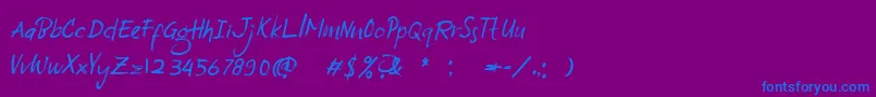 South Baggreg Demo Font – Blue Fonts on Purple Background