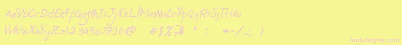 South Baggreg Demo-Schriftart – Rosa Schriften auf gelbem Hintergrund