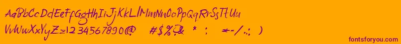 South Baggreg Demo Font – Purple Fonts on Orange Background