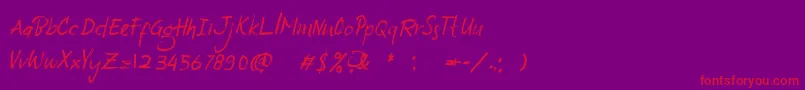 South Baggreg Demo Font – Red Fonts on Purple Background