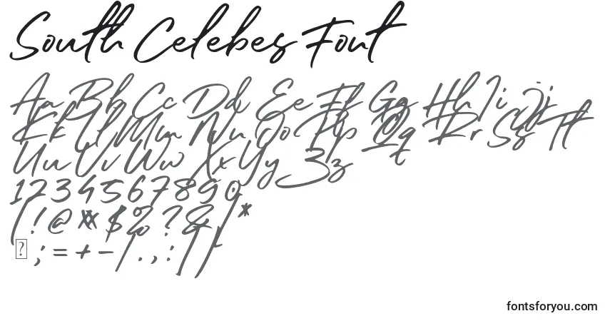 Fuente South Celebes Font - alfabeto, números, caracteres especiales