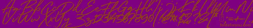 South Celebes Font Font – Brown Fonts on Purple Background