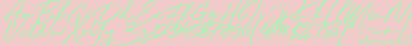 Fonte South Celebes Font – fontes verdes em um fundo rosa