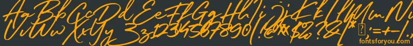 South Celebes Font Font – Orange Fonts on Black Background