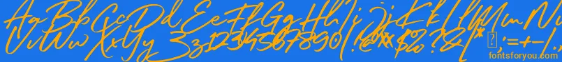 South Celebes Font Font – Orange Fonts on Blue Background