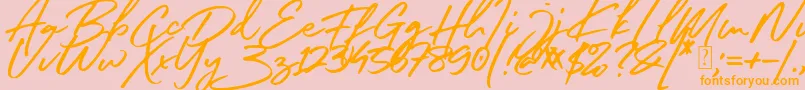 South Celebes Font Font – Orange Fonts on Pink Background
