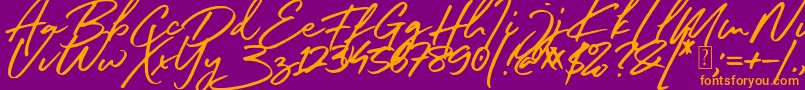 South Celebes Font Font – Orange Fonts on Purple Background