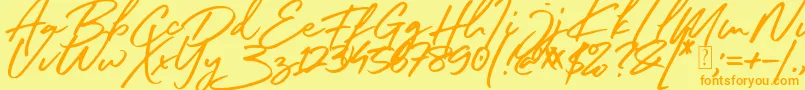 South Celebes Font Font – Orange Fonts on Yellow Background