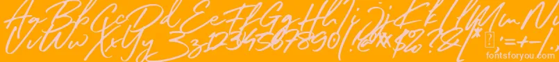 South Celebes Font Font – Pink Fonts on Orange Background
