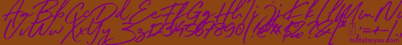 South Celebes Font Font – Purple Fonts on Brown Background