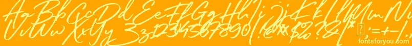 More about South Celebes Font Font South Celebes Font Font – Yellow Fonts on Orange Background