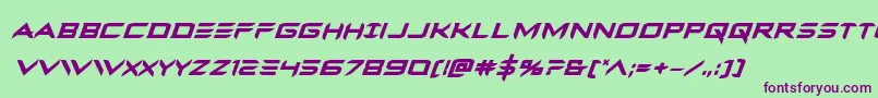 Ferretfaceboldital Font – Purple Fonts on Green Background