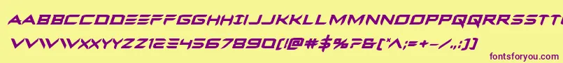 Ferretfaceboldital Font – Purple Fonts on Yellow Background