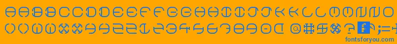 フォントSouth Circle – オレンジの背景に青い文字