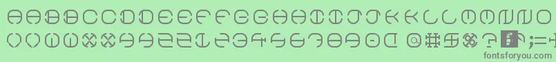 フォントSouth Circle – 緑の背景に灰色の文字