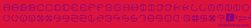 South Circle Font – Purple Fonts on Red Background