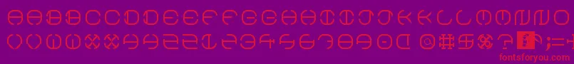 フォントSouth Circle – 紫の背景に赤い文字