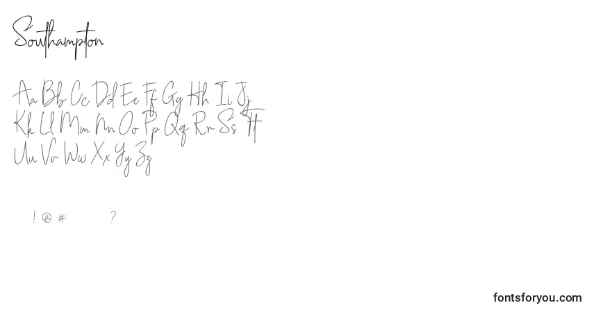 Southampton (141493)フォント–アルファベット、数字、特殊文字