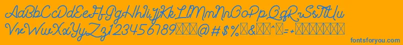 Southea   Personal Use-Schriftart – Blaue Schriften auf orangefarbenem Hintergrund