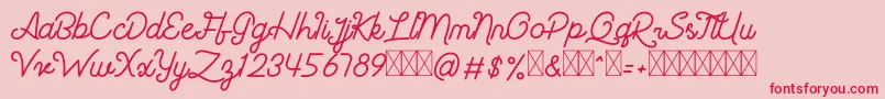 Southea   Personal Use-Schriftart – Rote Schriften auf rosa Hintergrund