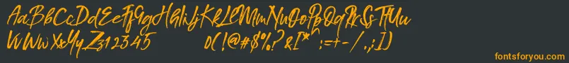 フォントSoutheast – 黒い背景にオレンジの文字