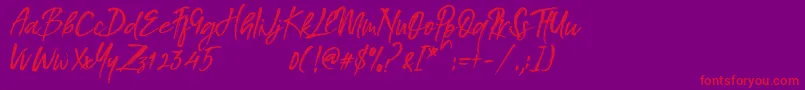 Southeast-Schriftart – Rote Schriften auf violettem Hintergrund