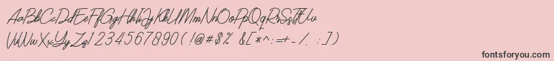 フォントSOUTHERN JAVANICA FREE – ピンクの背景に黒い文字