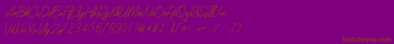 SOUTHERN JAVANICA FREE-Schriftart – Braune Schriften auf violettem Hintergrund